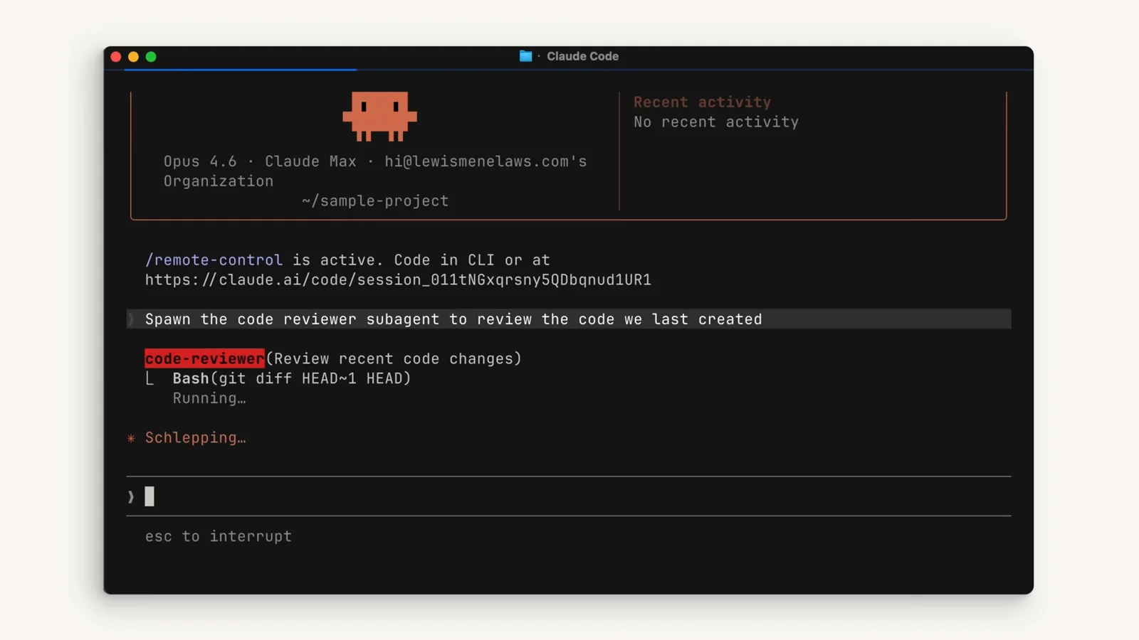 Delegate the journey to a subagent Claude Code spawning the code-reviewer subagent with the prompt Spawn the code reviewer subagent to review the code we last created while a Bash git diff HEAD~1 HEAD runs in its separate context window