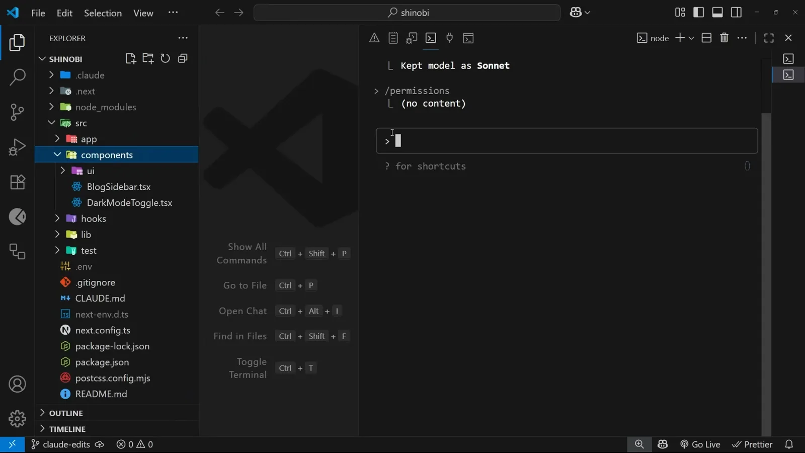 The .claude/commands folder VS Code explorer showing a .claude folder with a commands directory selected, which is where custom slash command files live